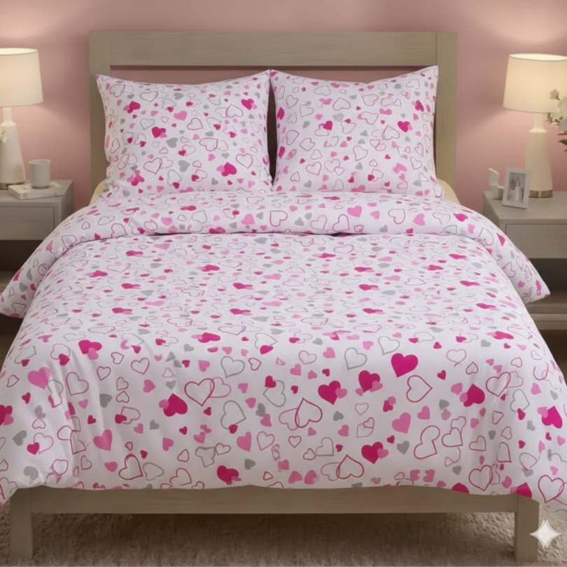 Komplet Pościeli SERCA 100% bawełna