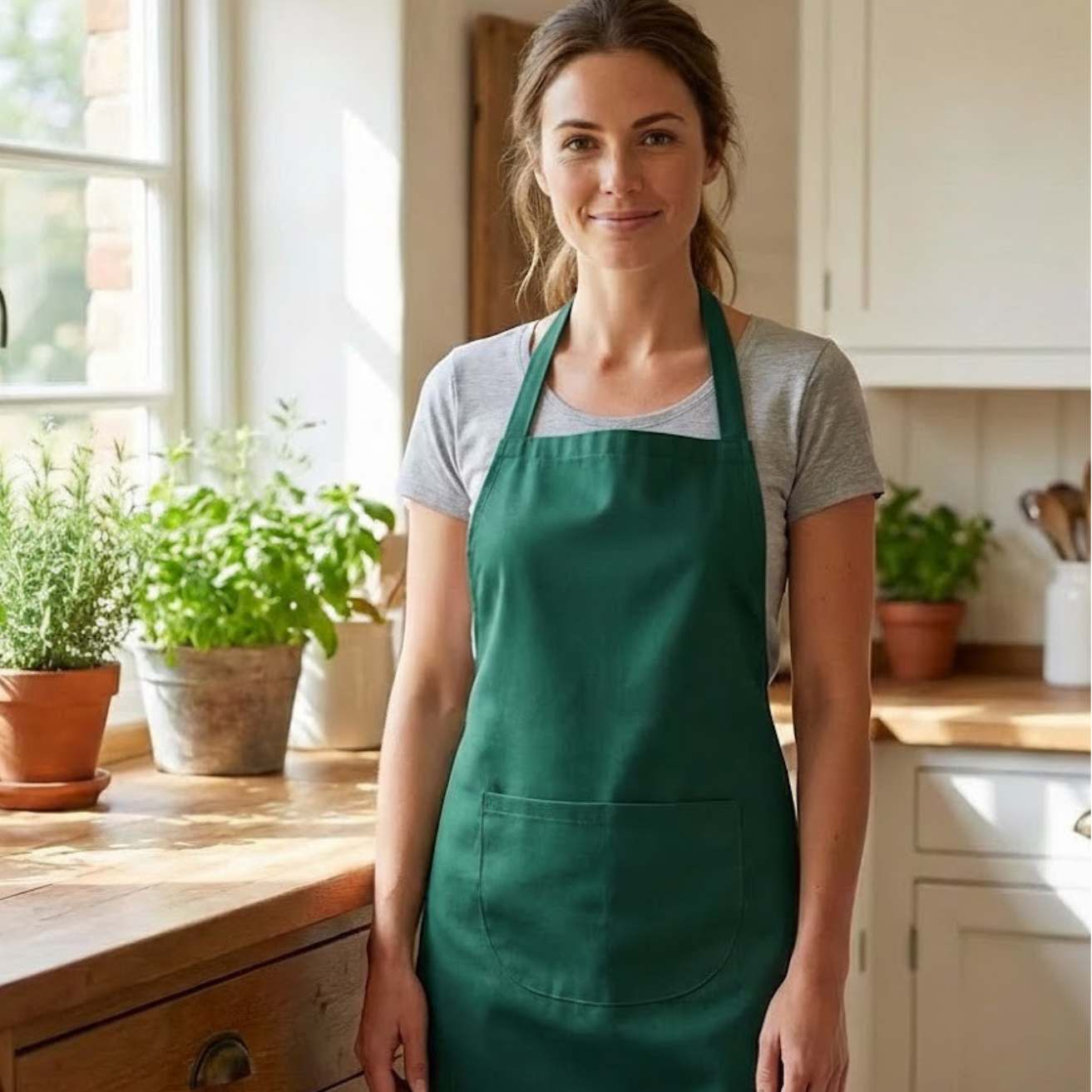 Fartuch butelkowa zieleń - obrazek 2