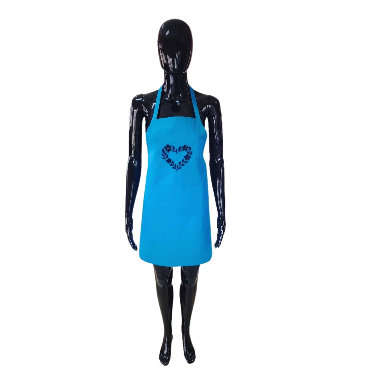 Fartuch niebieski z motywem ,,serce"