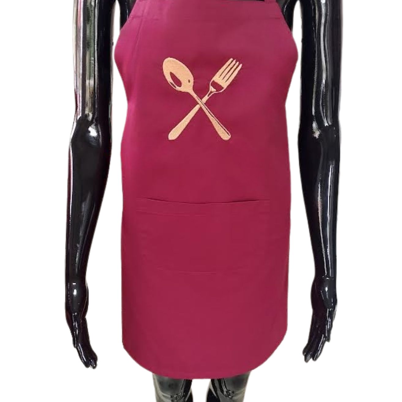 Fartuch bordowy z motywem ,,sztućce" - obrazek 2