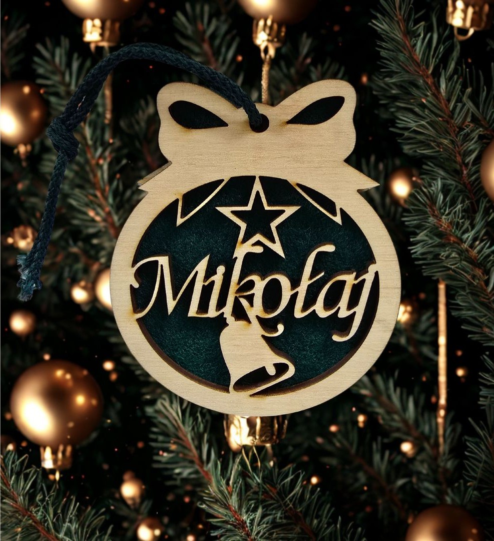 Bombka imienna dwustronna ZIELONA - obrazek 4