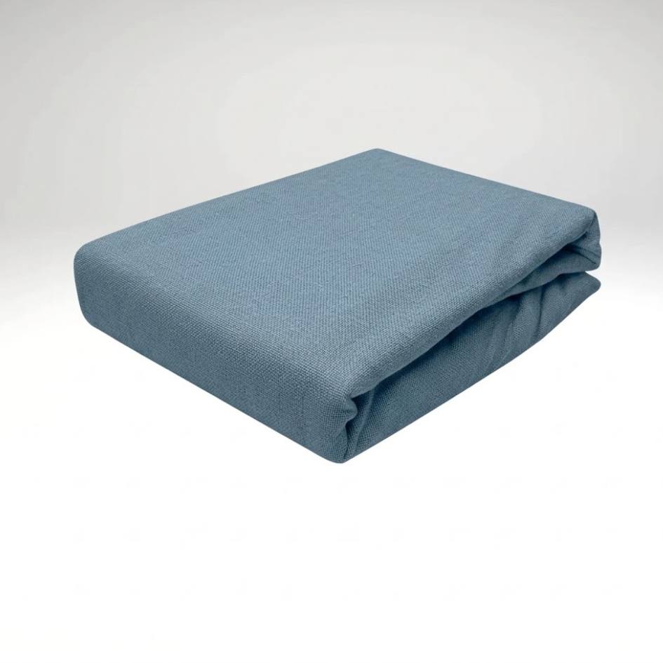 Zgaszony błękit prześcieradło z gumką Bawełna 100% - obrazek 2