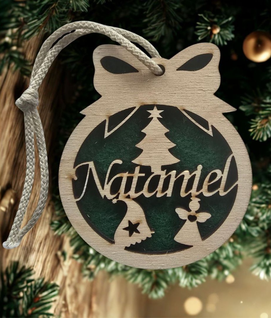 Bombka imienna dwustronna ZIELONA - obrazek 3