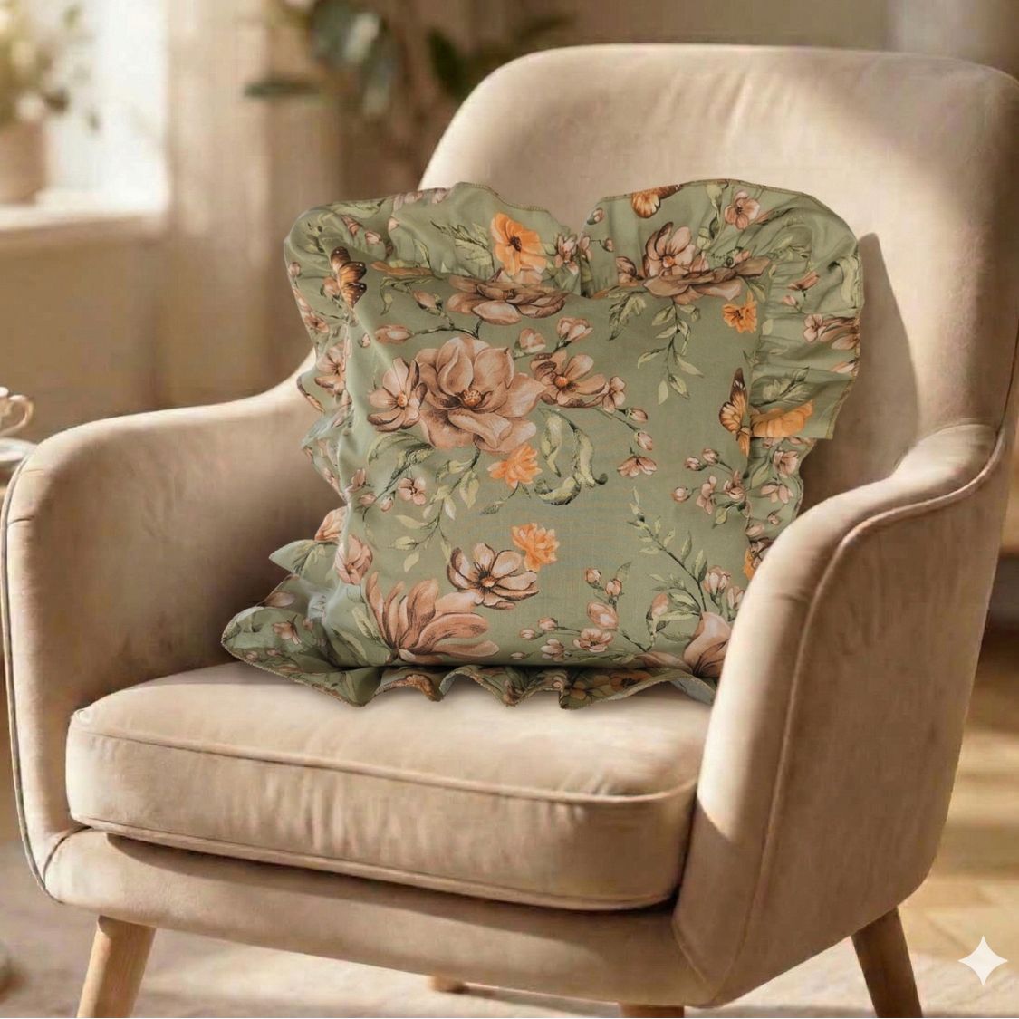 Poszewka na Jasiek Ogród Magnoliowy falbanka100% bawełna