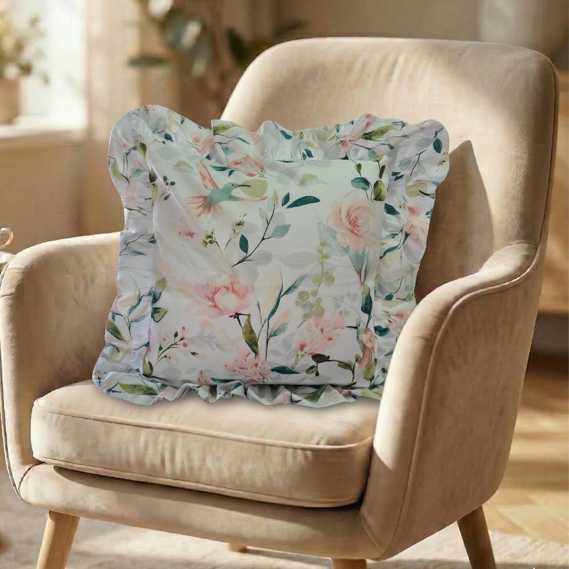 Poszewka na Jasiek Kolibry falbanka 100% bawełna