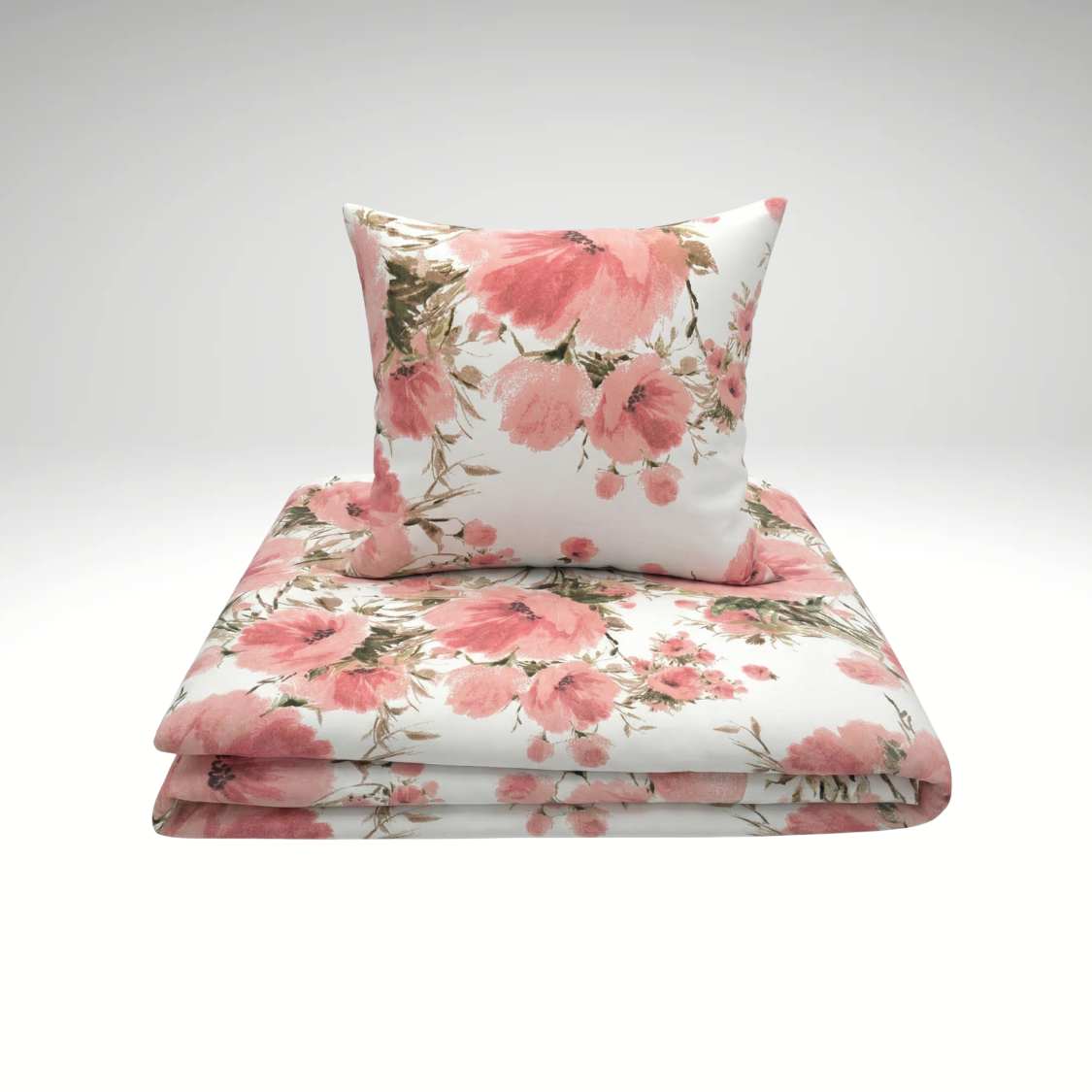 Komplet Pudrowe Maki 100% bawełna - obrazek 2