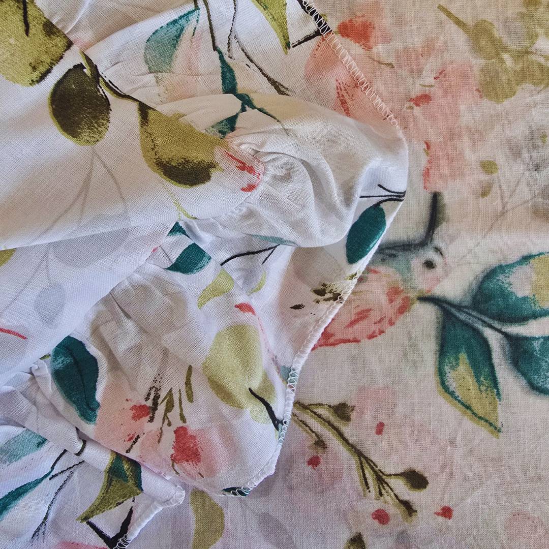 Komplet kolibry falbanka 100% bawełna - obrazek 5