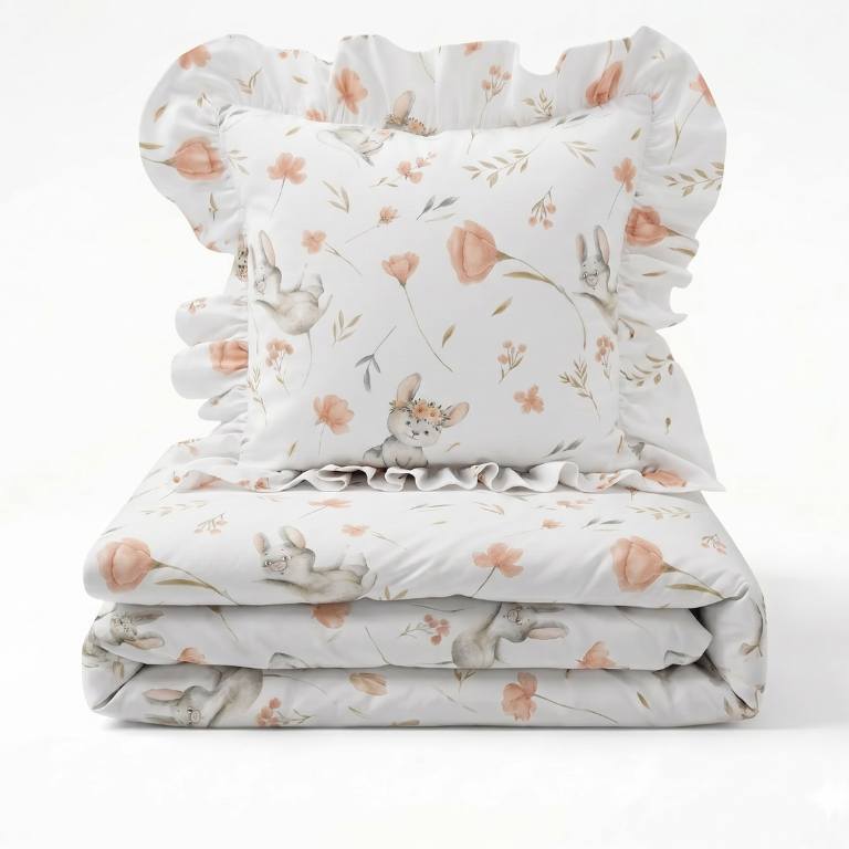 Komplet Pościeli Polna Mysz falbanka 100 % Bawełna - obrazek 2