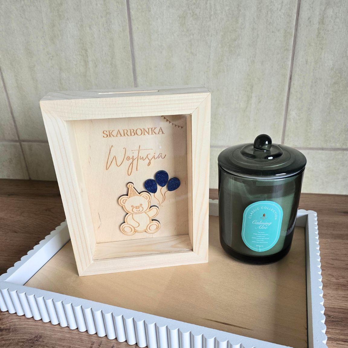 Pamiątkowa skarbonka Miś personalizowana - obrazek 3