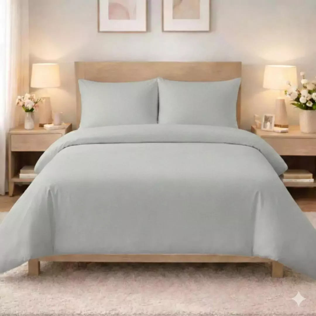 Komplet Szaro jasna satyna